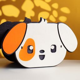 Кашпо деревянное Пёсик 20,5х10,5х12,5 см белый/оранжевый - Дарим красиво фото 5