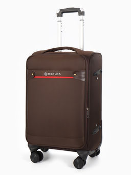 Чемодан 20",Текст,36*25*58,отд на молнии,1 нар/карм, увелич,код замок,4 колеса, коричневый   1094084