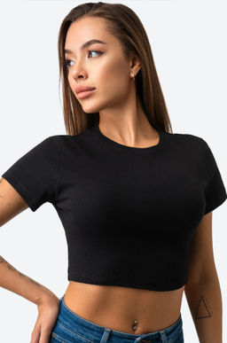 Женский укороченный топ в рубчик Happy Fox  фото 6