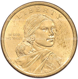 Монета 1 доллар 2010 года (D) США Коренные американцы (Сакагавея)  Великий закон о мире (Стрелы)