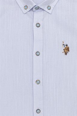 Голубая рубашка с коротким рукавом для мальчика - U.s. polo assn фото 3