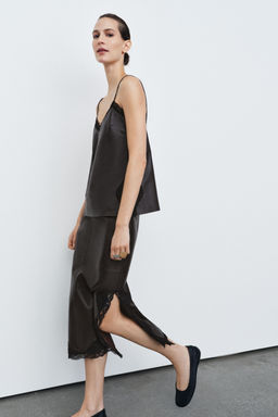 100% LEATHER LACE TOP ZW COLLECTION LIMITED EDITION - Zara фото 12