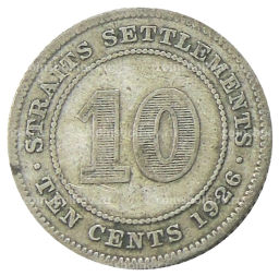 10 центов 1926 года Стрейтс Сетлментс