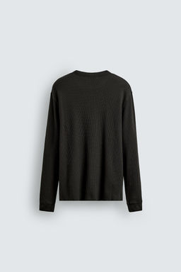 WAFFLE-KNIT TEXTURE T-SHIRT - Zara фото 8