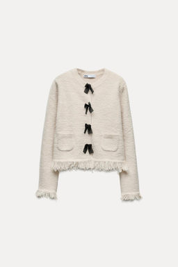 KNIT CARDIGAN WITH BOWS - Zara фото 3