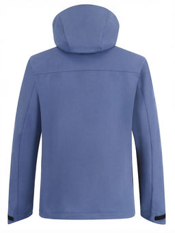 Ветровка мужская софтшелл виндстоппер с капюшоном спортивная синего цвета 9615_1S