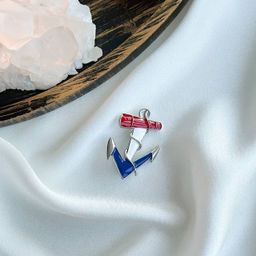 Радуга Самоцветов Брошь Якорь Эмаль  фото 2