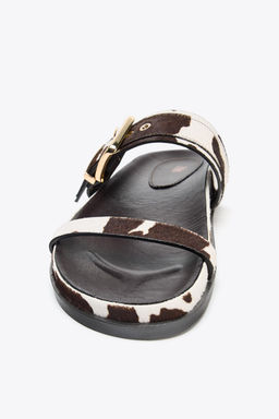 ANIMAL PRINT LEATHER SANDALS - Zara фото 3