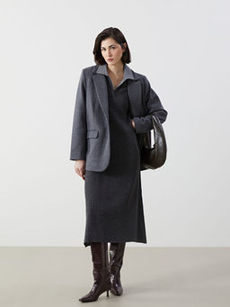 G?mlek Yaka Kad?n Triko Elbise