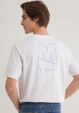 Mavi Logo S?rt Bask?l? Beyaz Tisort  фото 2