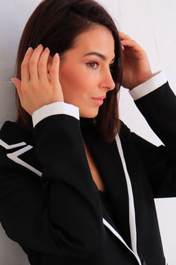 Martichelli Жакет чёрный с контрастной отделкой  фото 2