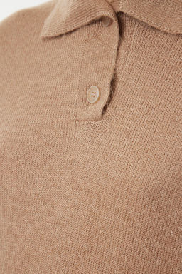 Vizon More Sustainable Yumusak Dokulu Genis Kal?p Polo Yaka Triko Kazak TWOAW25KZ00308 - Trendyolmilla фото 4