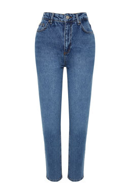 TRENDYOLMILLA Mavi Yuksek Bel Mom Jeans TWOAW24JE00076  фото 11