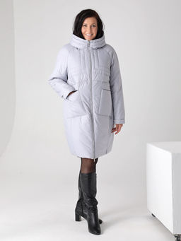 24318 Пальто дем. св.серый