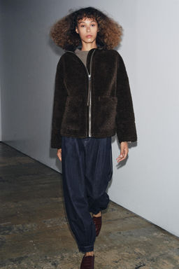 ZW COLLECTION FAUX SHEARLING DOUBLE-FACED JACKET