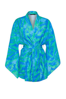 Soyut Desenli Dokuma Plaj Mini Kusakl? Kimono&Kaftan TBESS23KM00024