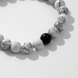 Набор браслетов 2 шт. шар №8 «Агат», чёрно-белый