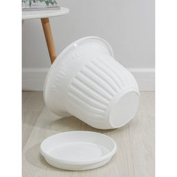 Горшок для цветов с поддоном «Лозанна», 17 л, d=41 см, пластиковый, белый