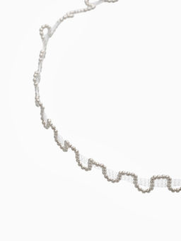 Чокер «Волна» сияющая, цвет серебро, L=30 см+7 см