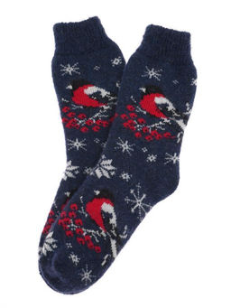 Носки женские "Снегирь и снежинки" 7652-5