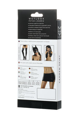 Мини-юбка Glossy CAMREN из материала Wetlook, черный, XL