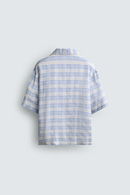CAMISA JACQUARD CUADROS / Azul / Blanco - Zara фото 9