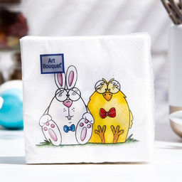 Цена за 5 шт. Салфетки бумажные пасхальные «Сладкая парочка», 2 слоя, 20×20 см, 30 шт.