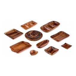 Блюдо сервировочное Walmer Organic, 11х11 см, цвет темное дерево  фото 4