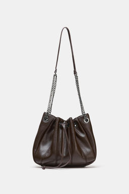 GATHERED BUCKET BAG WITH CHAIN DETAIL - Zara фото 4