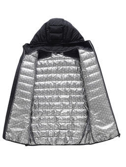 Куртка мужская стёганая с капюшоном с графеновой подкладкой черного цвета 9625_1Ch