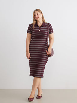 Polo Yaka ?izgili Elbise