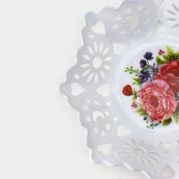 Цена за 2 шт. Ваза для хлеба и фруктов «Кубань. Месяц», d=20 см, белый, рисунок МИКС