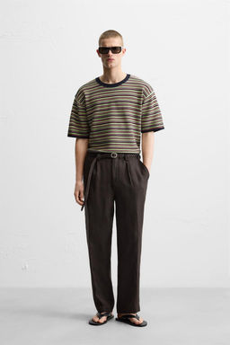 STRIPED KNIT T-SHIRT