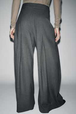 WIDE-LEG PINSTRIPE TROUSERS WITH DARTS ZW COLLECTION - Zara фото 3