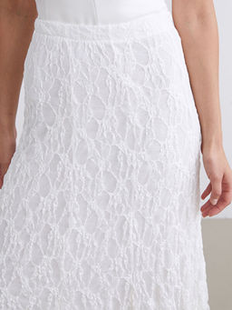 Beli Lastikli Dantelli Etek