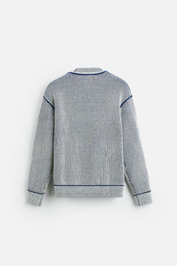 CONTRASTING RIBBED SWEATER - Zara фото 6