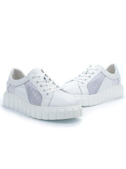 03-PDA93-1 WHITE Полуботинки спортивные женские (натуральная кожа, сетка) - No name фото 12