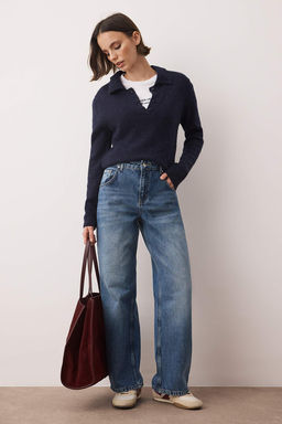 Mavi Yuksek Bel Baggy Jeans TWOAW26JE00129 - Trendyolmilla фото 5