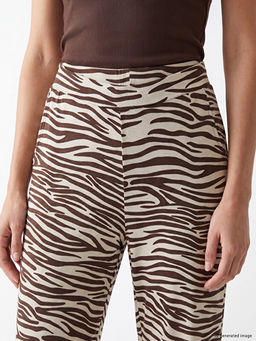 Beli Lastikli Leopar Desenli Kad?n Pantolon