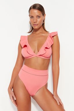 TRENDYOLMILLA Tarc?n Serit Aksesuarl? Yuksek Bel Regular Bikini Alt? TBESS22BA0027 фото 35