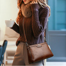 KAIDIFEINIROO Сумка женская с двумя ремнями 8178  фото 45