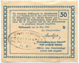 50 геллеров 1920 года Австрия Фёлькермаркт(нотгельд)