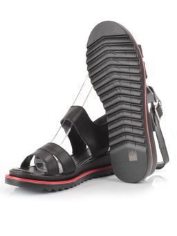 08-PEXL76-2 BLACK Босоножки женские (натуральная кожа)