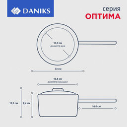 Ковш нерж ОПТИМА 1,5л со стекл крышкой мет/ручка GS-01201-16SP (355260) /Daniks/  фото 8