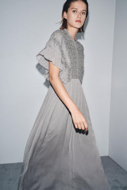 JEWEL KNOT TEXTURED DRESS