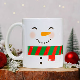 Кружка керамическая новогодняя «Снеговик», 320 мл