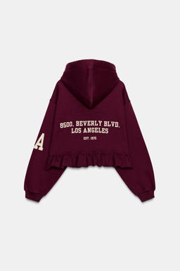 VARSITY SWEATSHIRT WITH RUFFLE TRIM - Zara фото 8