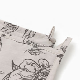 Набор кухонный Этель Black flowers: варежка-прихватка, прихватка, 100% хлопок, саржа 190 г/м?