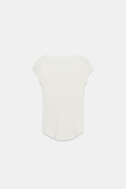 CAMISETA BOTONES CON LINO / Crudo - Zara фото 6