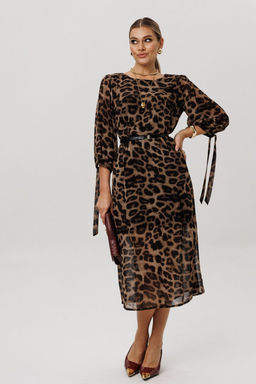 Платье ANELLI 1733 Коричневый леопард